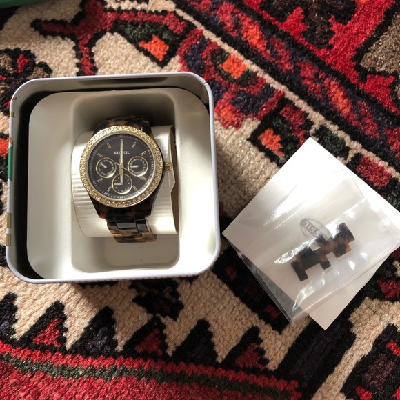 Tortoise Shell Fossil Watch - Picture 2 of 5